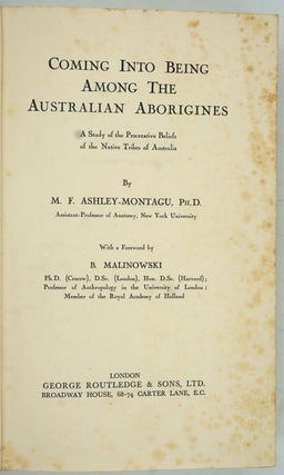 Coming Into Being Among the Australian Aborigines.