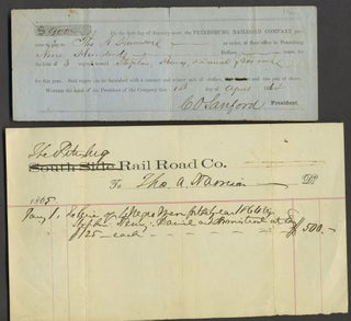 Item #10541 Promissory note for Negro labor, from the Petersburg Railroad Co, to pay Tho....