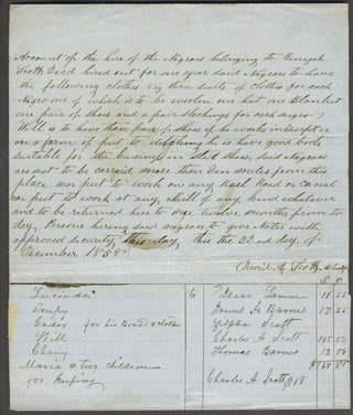 Item #10568 Manuscript contract on lined paper, signed by David A. Scott, Administrator, setting...