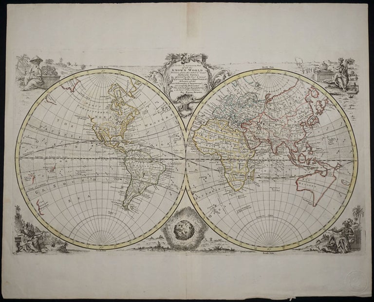 Item #10784 New and Accurate Map of All the Known World. Emanuel Bowen.