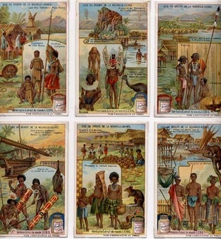 Iles du Groupe de la Nouvelle-Guinee. A set of 6 Liebig advertising cards.