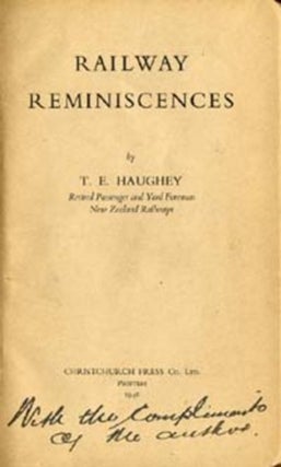 Item #11523 Railway Reminiscences. Haughey T. E