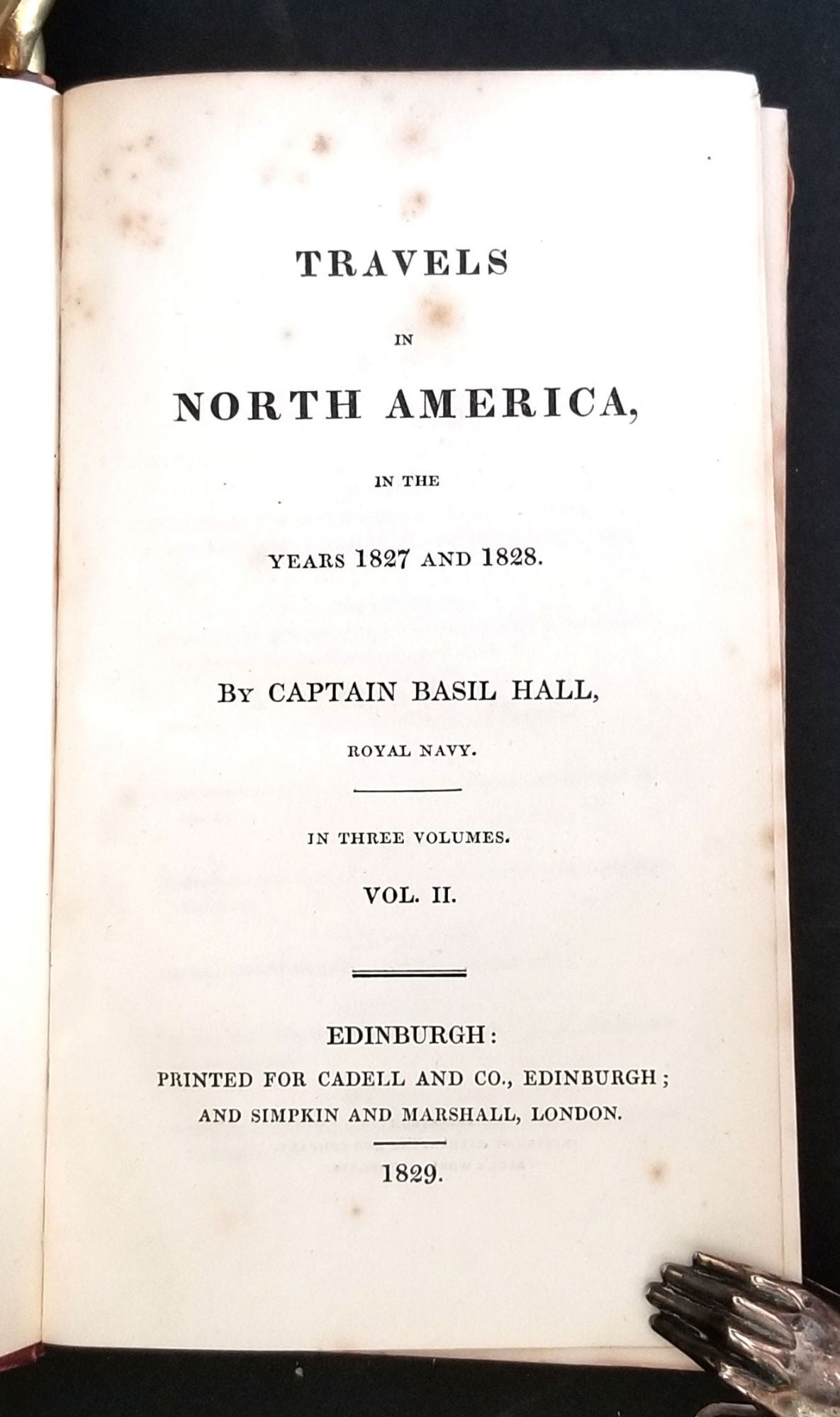 Travels in North America in the Years 1827 and 1828. Volumes I III by Captain Basil Hall on Antipodean Books Maps Prints