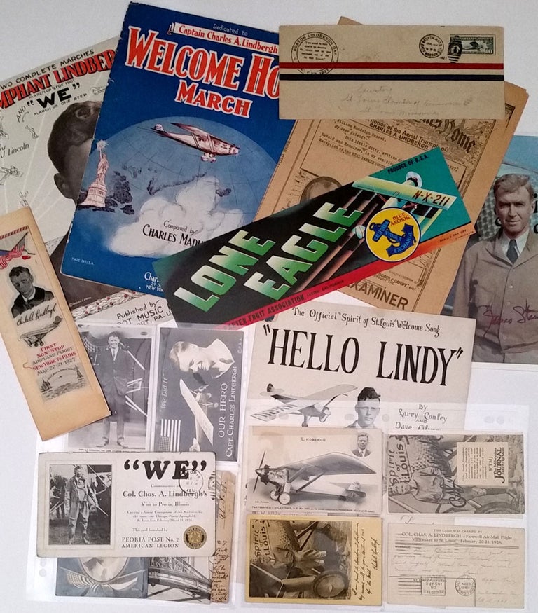 Item #11962 Fascinating collection of Lindbergh & aviation ephemera. Charles Lindbergh.