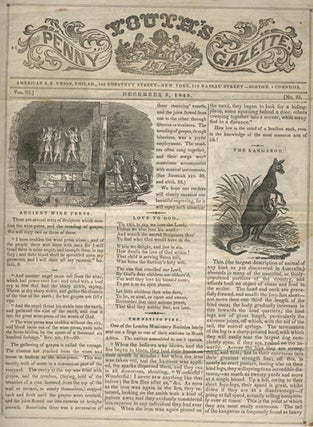 Youth's Penny Gazette with article & illustration of "The Kangaroo"