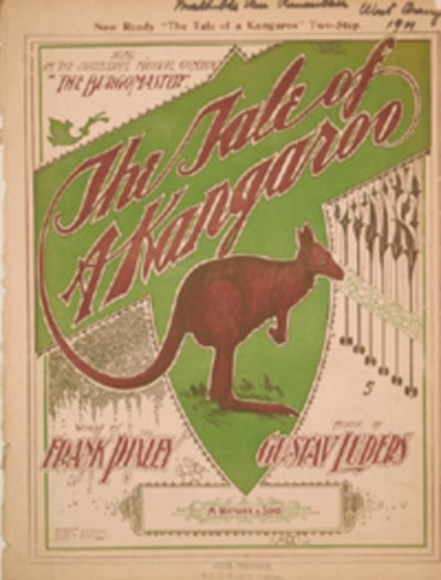 Item #12441 The Tale of a Kangaroo - Sheet Music with pictorial cover. Frank Pixley, Gustav Luders, words.