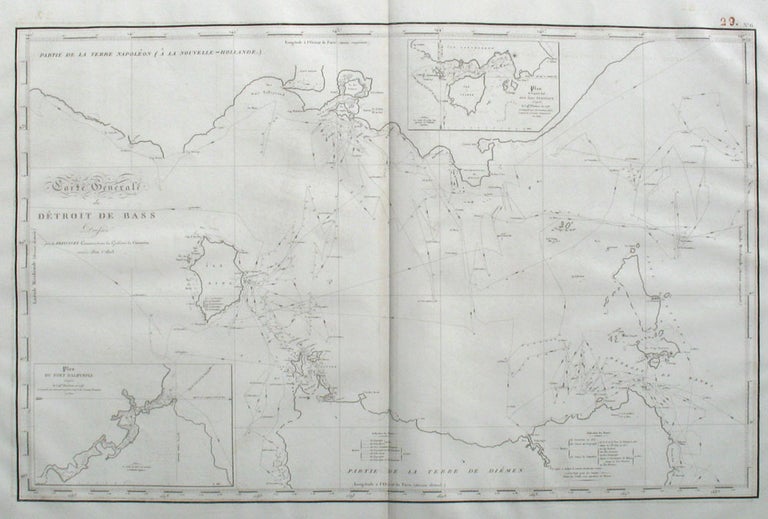 Item #12730 Carte Generale du Detroit de Bass Dressee par L. Freycinet commandant la Goelette le Casuarina Annee 1802 & 1803. Louis Claude and Henri-louis Freycinet.