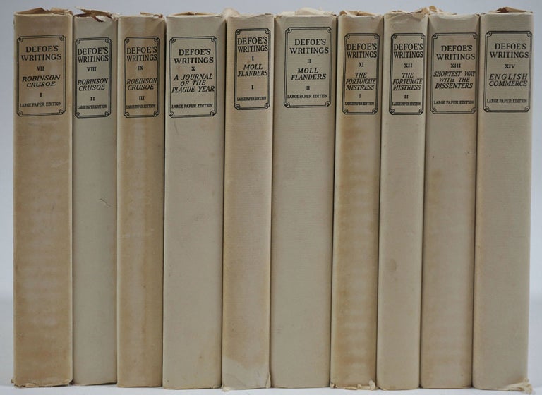 Item #12769 The Novels & Selected Writing of Daniel Defoe. 14 volumes complete. Large paper edition. Daniel Defoe.