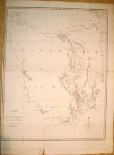 Item #12964 Carte de la Terre de Van Diemen dressee par G.W. Evans arpenteur general d'Hobart-Town 1822. G. W. . Evans, A R. Fremin, G. Lemaitre, George William.