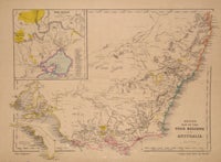 Item #12999 Bett's Family Atlas South Eastern Australia [with] Betts's Map of the Gold Regions of...