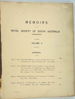 Memoirs of the Royal Society of South Australia, Geological Investigations in the Broken Hill Area, Volume II Part 4.