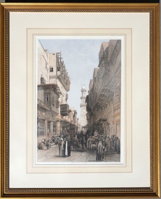 Item #13206 Mosque El Mooristan Cairo. Lithograph from Robert's "Holy Lands" David Roberts,...