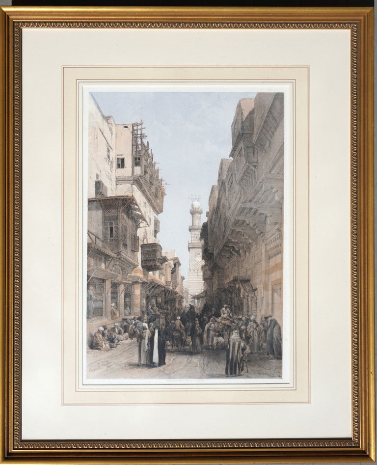 Item #13206 Mosque El Mooristan Cairo. Lithograph from Robert's "Holy Lands" David Roberts, Lithographer Louis Haghe.