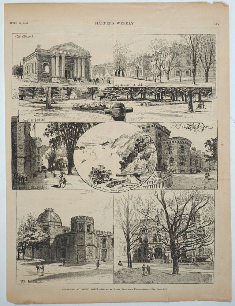 Item #13257 Sketches at West Point. Drawn by Harry Fenn from Photographs. Harry Fenn.