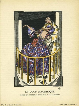 Item #13460 Le Cocu Magnifique: Robe en Taffetas Imprime, De Bianchini Print from the Gazette du...