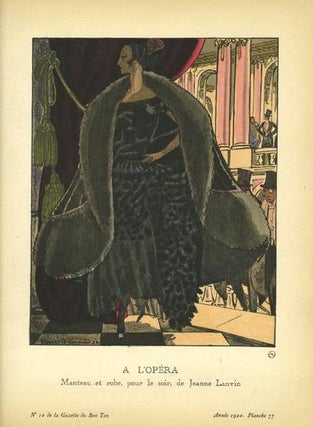 Item #13478 A L'Opera: Manteau et robe, pour le soir, de Jeanne Lanvin Print from the Gazette du...