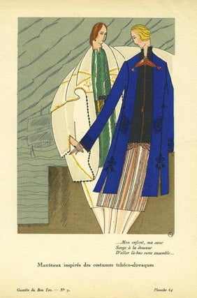 Item #13489 Manteaux inspires des costumes tcheco-slovaques. Print from the Gazette du Bon Ton