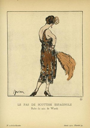 Item #13503 Le Pas de Scottish Espagnole: Robe du soir, de Worth Print from the Gazette du Bon Ton