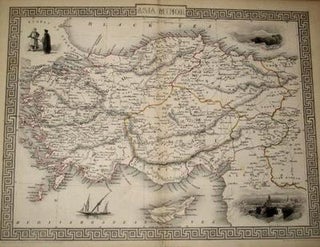 Item #13544 Asia Minor, antique map with vignette views. J. Tallis Rapkin, John