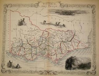 Item #13556 Victoria, or Port Phillip, antique map with vignette views. J. Tallis Rapkin, John