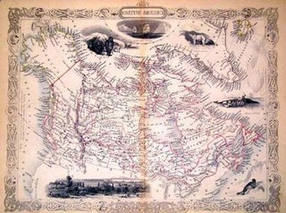 Item #13589 British America, antique map with vignette views. J. Tallis Rapkin, John