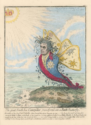 Item #13637 The Great South Sea Caterpillar, transform'd into a Bath Butterfly. Joseph...