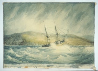 Item #13707 Surveying Brig Rapid in Rapid Bay October 12th 1836. Watercolor after William Light....