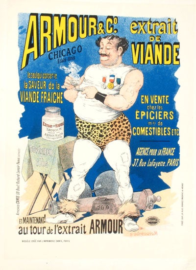 Item #13742 Affiche pour l' "Extrait de viande Armour", Les Maitres de l'Affiche Pl. 163. Guillaume.
