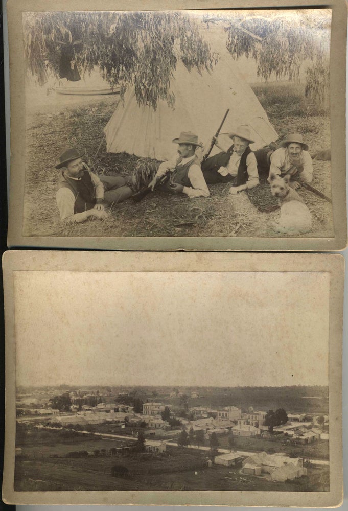Item #13800 Albumen cabinet card photographs of a shooting party ca. 1890. Photography, Australia.