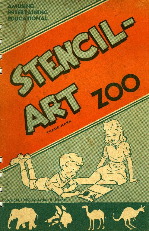 Item #13808 Stencil-Art Zoo, including stencil of Kangaroo. Arthur R. Krenz.