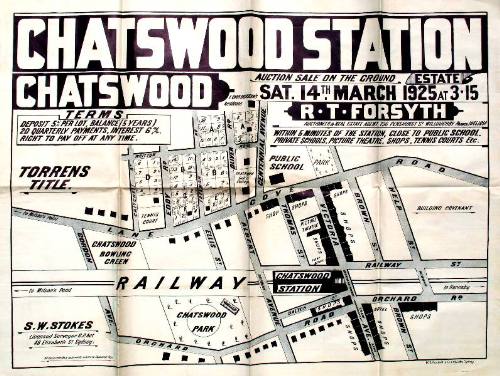Item #13811 Chatswood Station. Land subdivision poster.