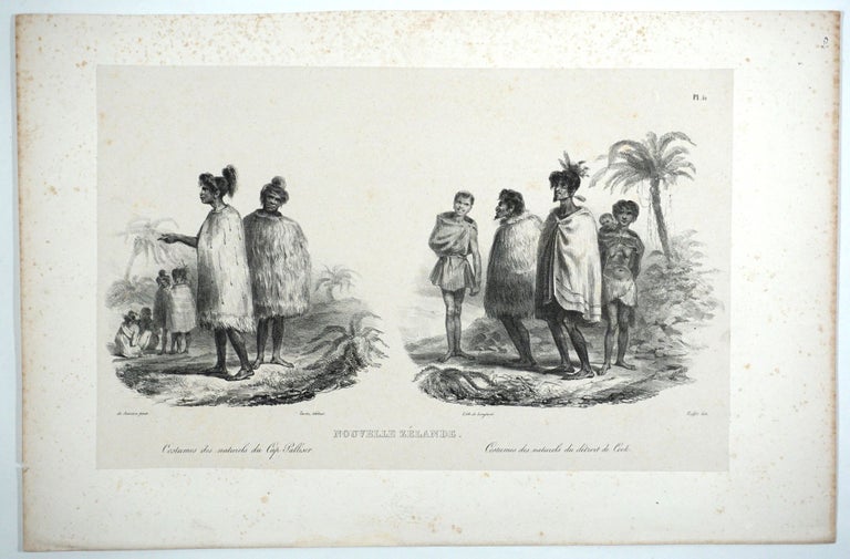 Item #13882 Nouvelle Zelande. Costumes des naturels du Cap Palliser; Costumes des naturels du detroit de Cook. J. De Sainson Dumont d'Urville.