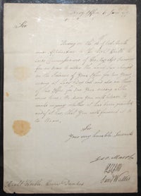 Item #14150 Signed document by the Pacific explorer & discoverer of Tahiti. Samuel Wallis, naval...