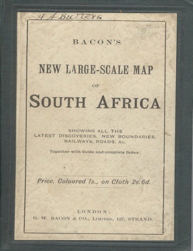 Item #14228 Bacon's New Large-Scale Map of South Africa, with handbook bound in. G. W Bacon.