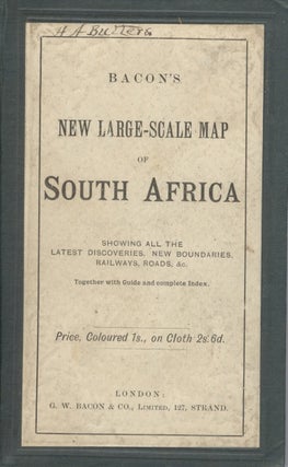 Item #14228 Bacon's New Large-Scale Map of South Africa, with handbook bound in. G. W. Bacon