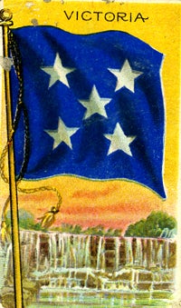 Item #14520 Flag of Victoria Modified. Sweet Caporal Little Cigars trading card.