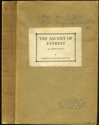 Item #14555 The Ascent of Everest. John Hunt