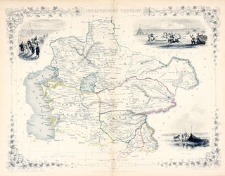 Item #14736 Independent Tartary, antique map with vignette views. J. Tallis Rapkin, John