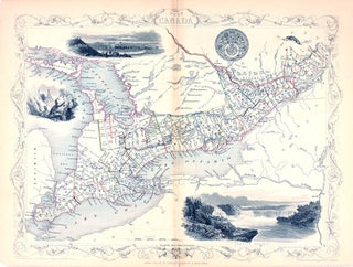 Item #14737 West Canada, antique map with vignette views. J. Tallis Rapkin, John