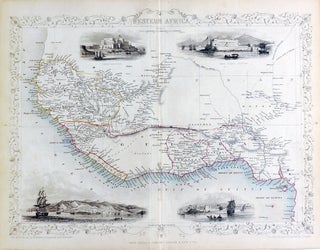 Item #14741 Western Africa, antique map with vignette views. J. Tallis Rapkin, John