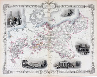Item #14746 Prussia, antique map with vignette views. J. Tallis Rapkin, John