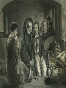 "The Departure, Second Class Car" and "The Return, First Class Car" appearing in Godey's Lady's Book 1859.