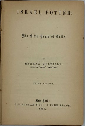Item #14869 Israel Potter: His Fifty Years of Exile. Herman Melville
