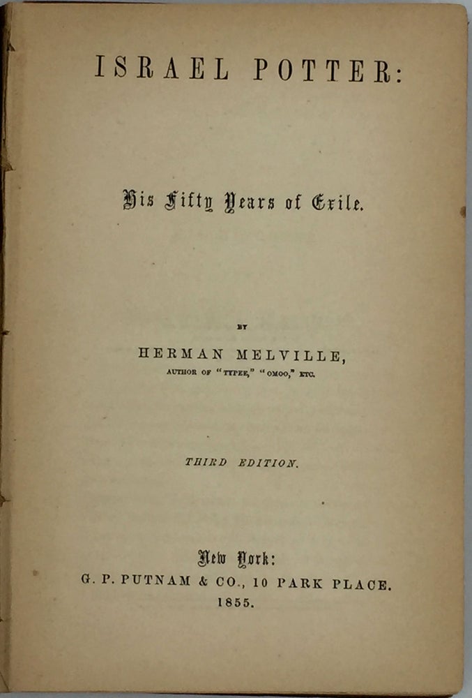 Item #14869 Israel Potter: His Fifty Years of Exile. Herman Melville.