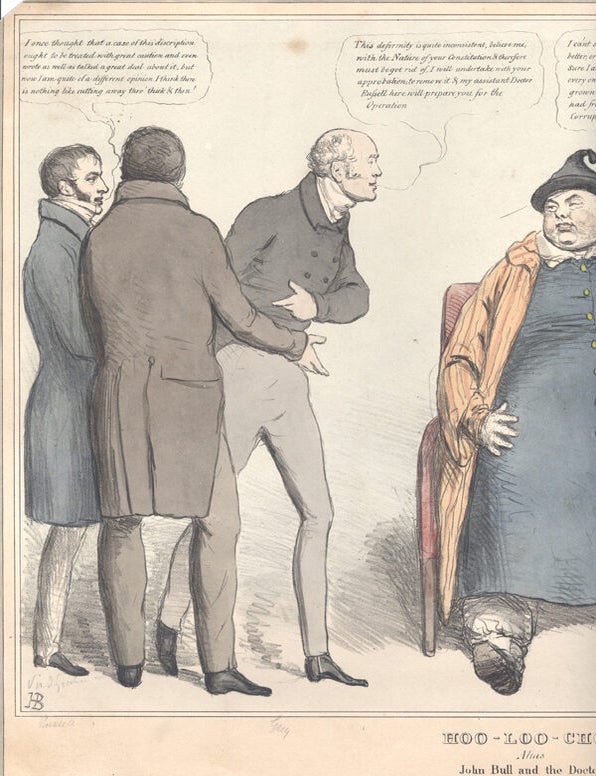 Item #15103 Hoo - Loo - Choo, Alias John Bull and the Doctors. China, Thomas McLean, artist, John, Doyle, publ.