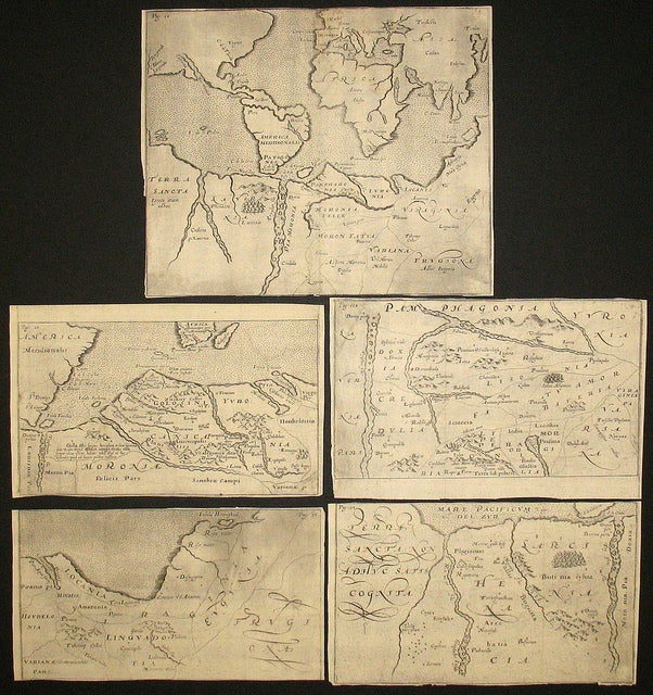 Item #15189 Set of five maps of an imaginary Australia/Antarctic. Joseph Hall, Kip.