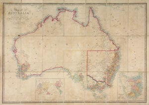 Map of Australia, Compiled from the Nautical Surveys, Made by Order of the Admiralty, And other Authentic Documents. By James Wyld. Geographer to the Queen. London. Published by James Wyld. Charing Cross East & Model of the Earth, Leicester Sq.