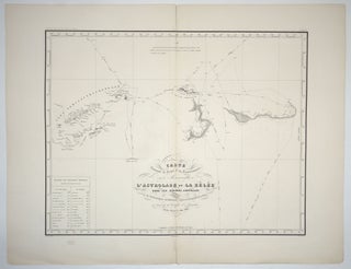 Item #15695 Carte contenant les routes et les reconnaissances des corvettes L'Astrolabe et la...