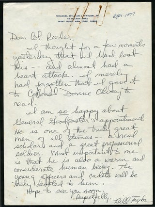Report to the Secretary of the Army By the Special Commission on the United States Military Academy, regarding the Honor Code (with) Extensive Annotations By Col. "Red" Reeder, Letters and Notes.