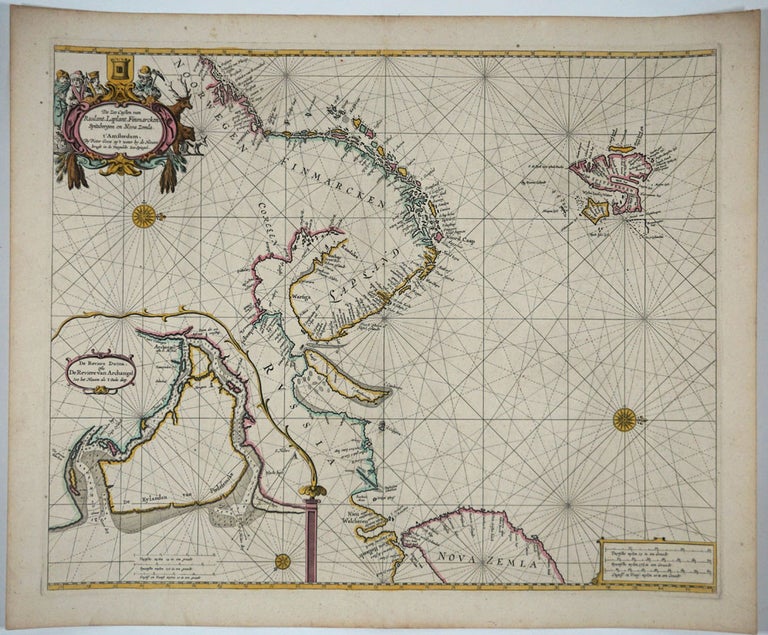 Item #15838 De Zee Custen van Ruslant, Laplant, Finmarcken, Spitsbergen en Nova Zemla. Pieter Goos.